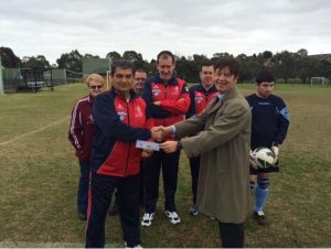 Club’s cash gift for active soccer service