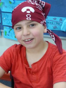 Sporting a bandanna for cancer