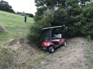 Robbers on the run after golf cart heist