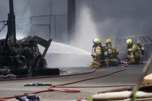 Man’s body recovered from factory inferno